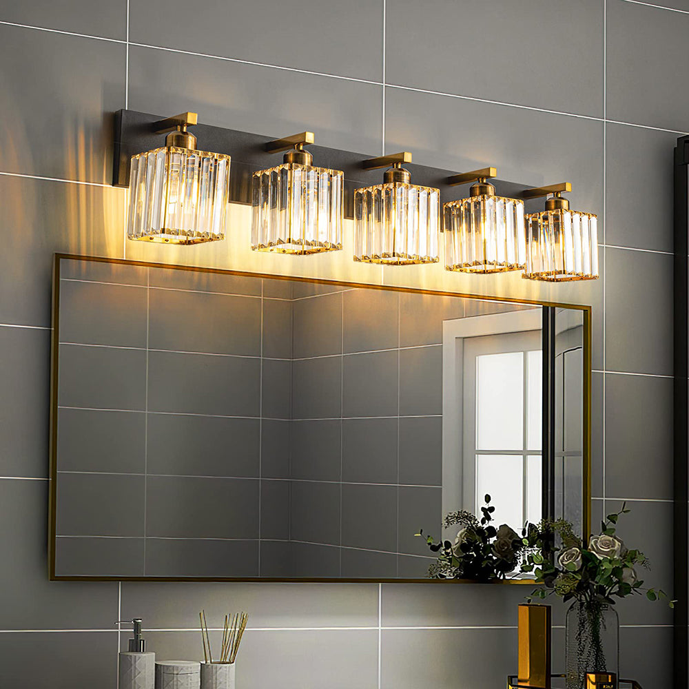 Kirsten Vintage Design LED Metalen/Kristallen Wandlamp Voor Spiegel Goud Badkamer