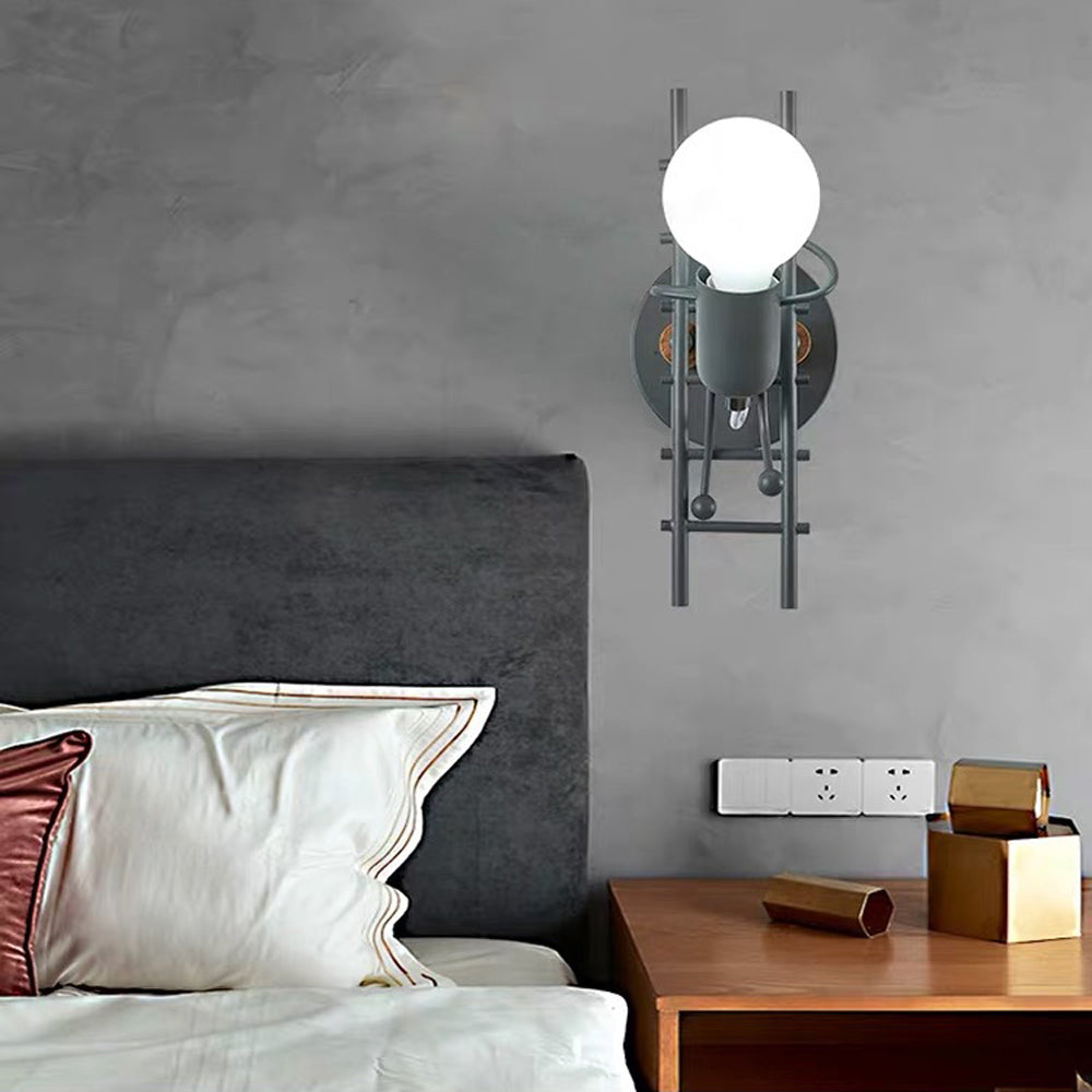Luxo Industrieel Design LED Wandlamp Metalen/Houten Grijs/Wit/Groen Trap/Gangpad