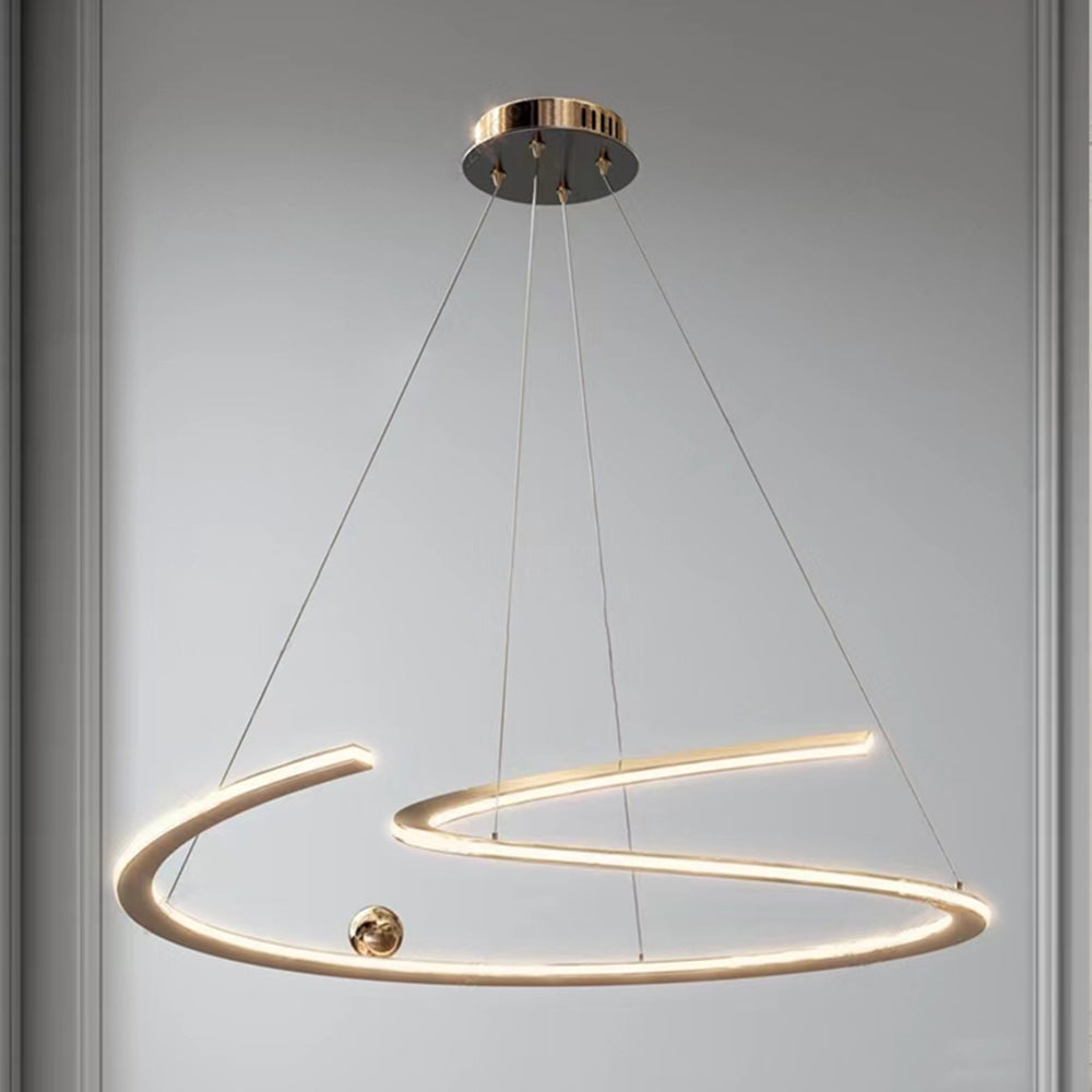 Louise Minimalistisch Golflijn LED Hanglamp Metaal/Acryl Goud Slaap/Woon/Eetkamer