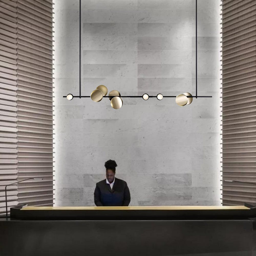 Elio Minimalistische Design Lineaire Metalen Hanglamp, Zwart, Woonk/Eetkamer