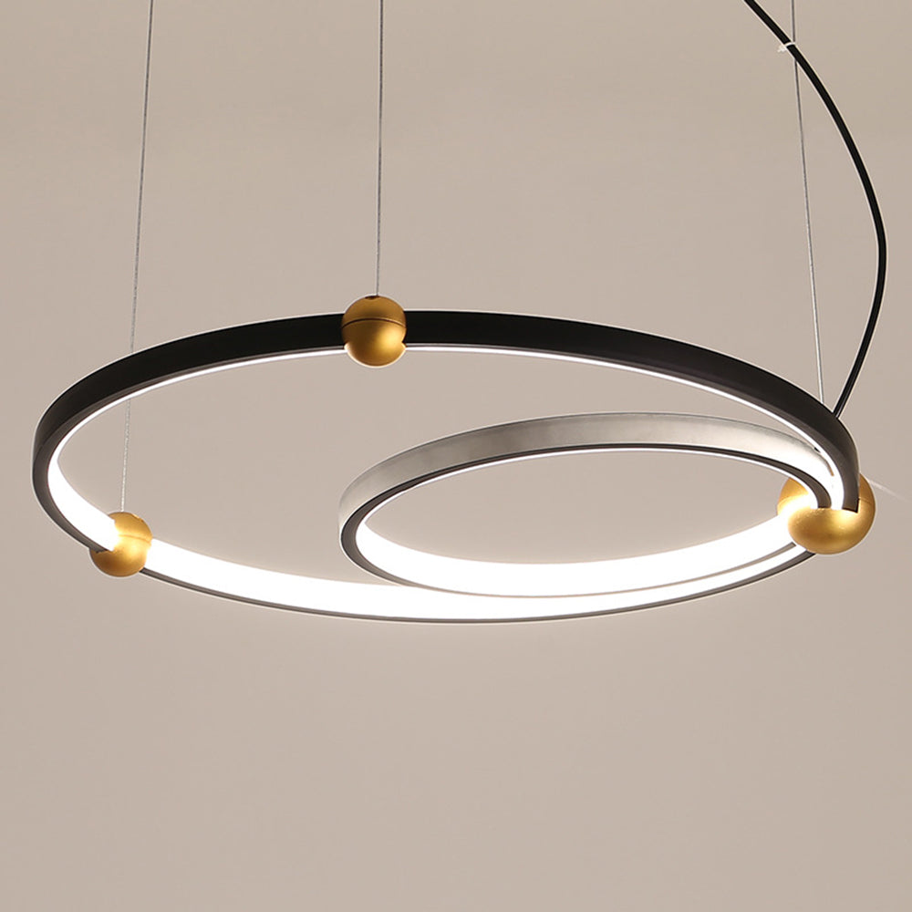 Alonza Minimalist Ring Metal Pendant Light, Black