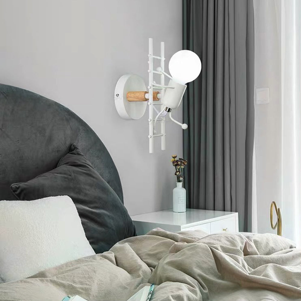 Luxo Industrieel Design LED Wandlamp Metalen/Houten Grijs/Wit/Groen Trap/Gangpad