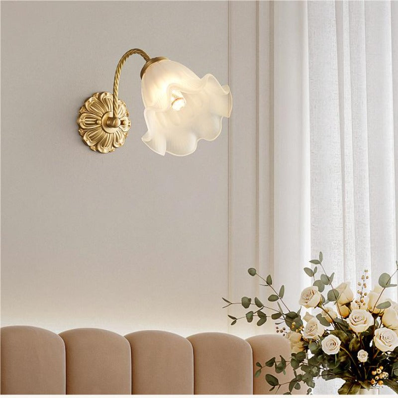 Carina Retro LED Wandlampen Wit Metaal Glas Slaapkamer Woonkamer