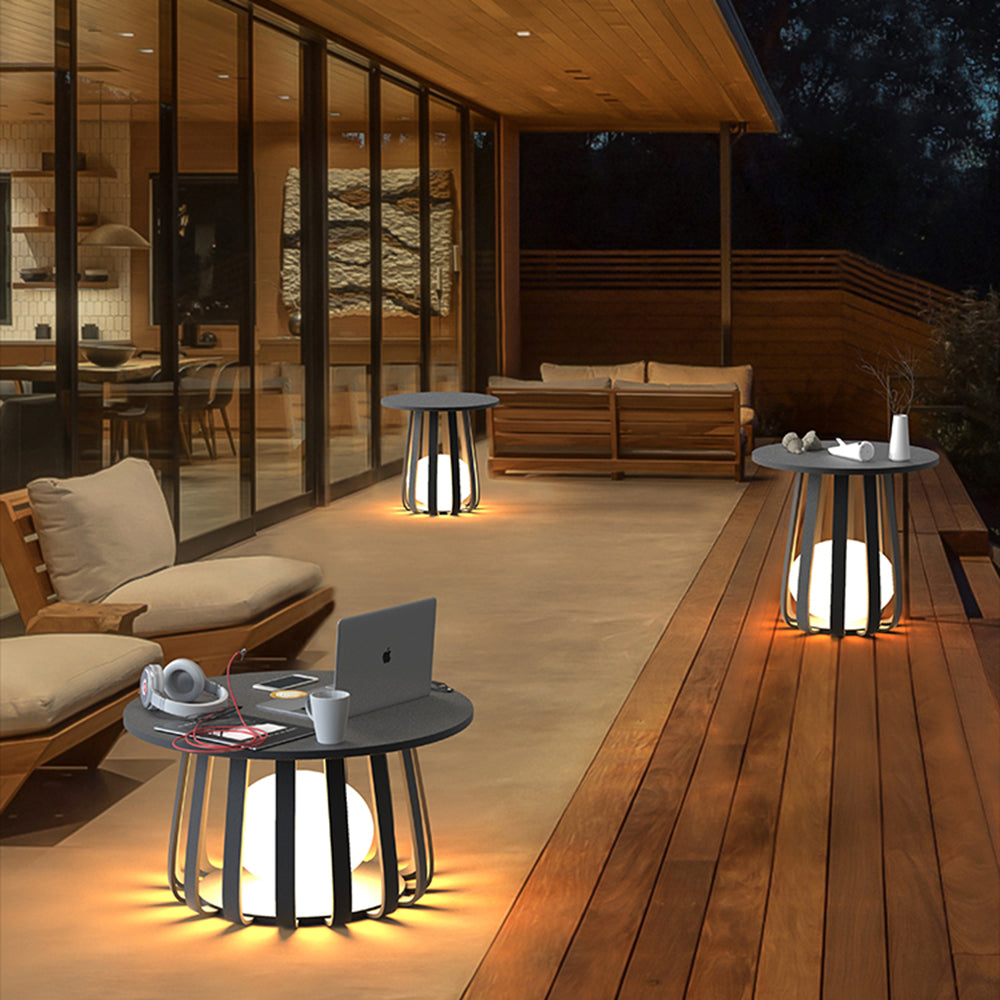 Orr Tabel Moderne LED Vloerlamp Zwart Metaal  Buiten