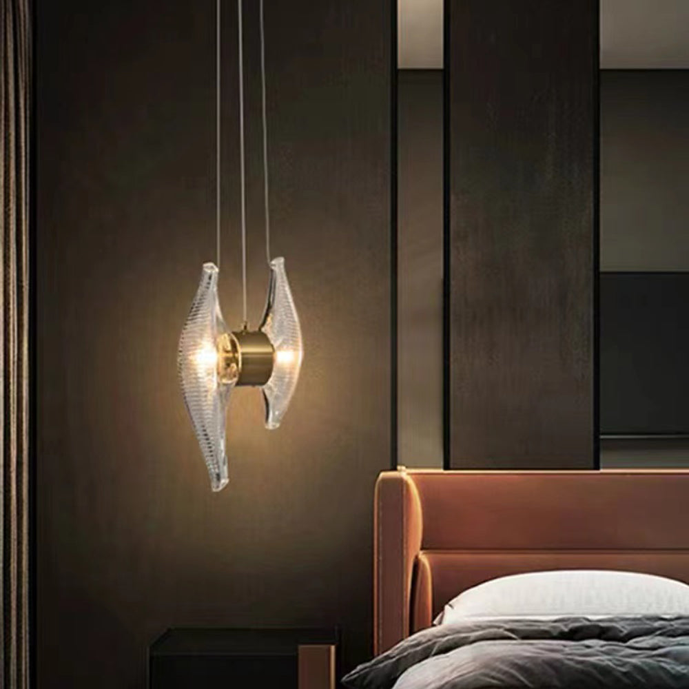 Kirsten Moderne Kleine Shell LED Hanglamp Goud Glas Metaal Slaapkamer