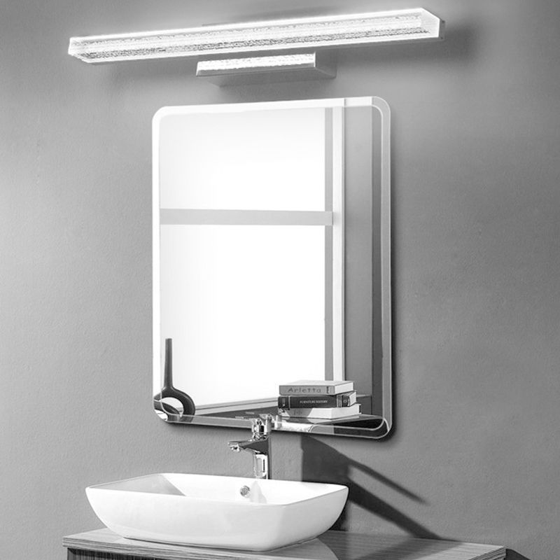 Leigh Moderne Rechthoekig LED Wandlamp Metaal/Acryl Silver Slaap/Woon/Badkamer