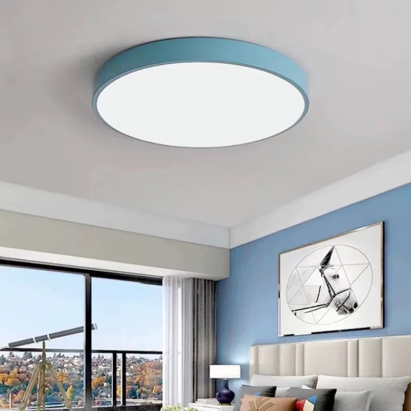 Morandi  Moderne Ronde LED Plafondlamp Roze Grijs Metaal Woonkamer