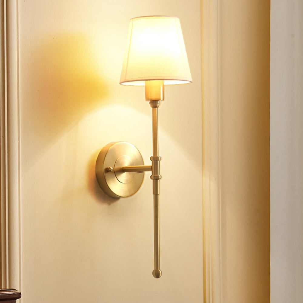 Valerio Vintage Rustic Lantern Metal/Fabric LED Wall Lamp, Gold