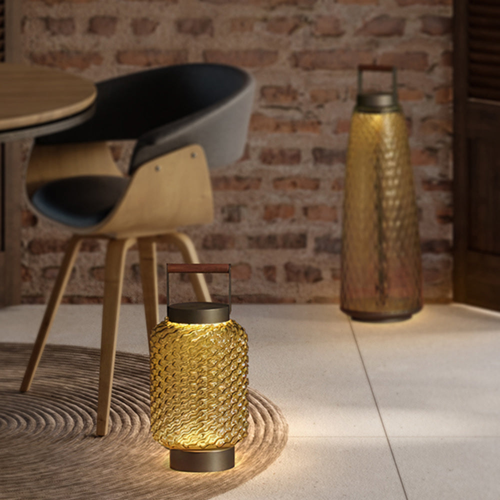 Hailie Vintage LED Buiten Vloerlamp Metaal/Glas Studiezaal/Tuin