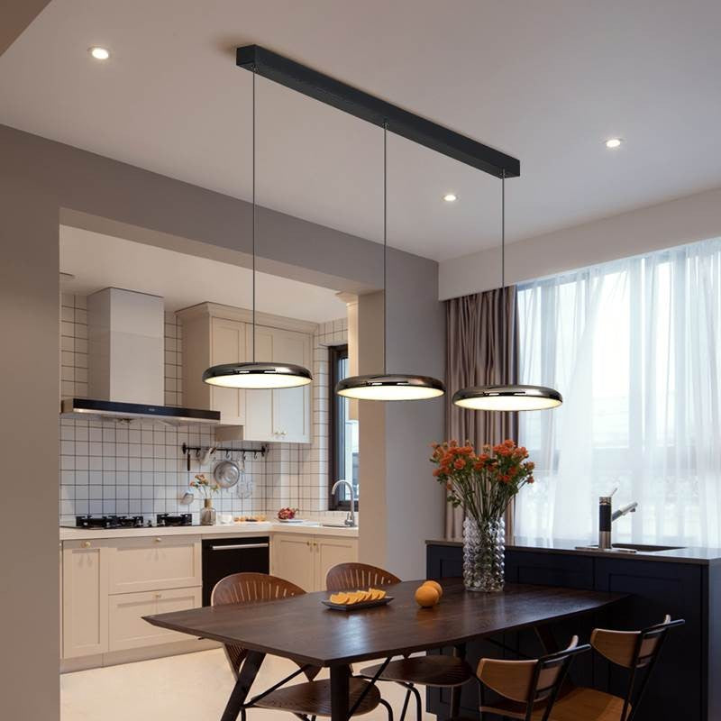 Leilani Modern Ronde LED Hanglampen Zwart Wit Metaal Acryl Woonkamer