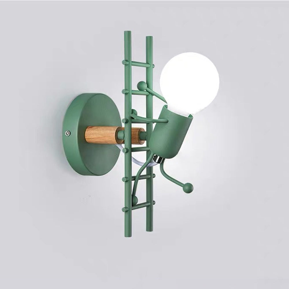 Luxo Industrieel Design LED Wandlamp Metalen/Houten Grijs/Wit/Groen Trap/Gangpad