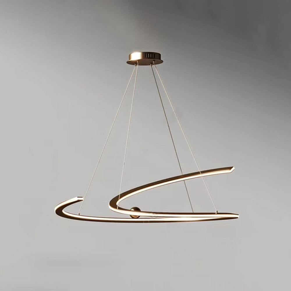 Louise Minimalistisch Golflijn LED Hanglamp Metaal/Acryl Goud Slaap/Woon/Eetkamer