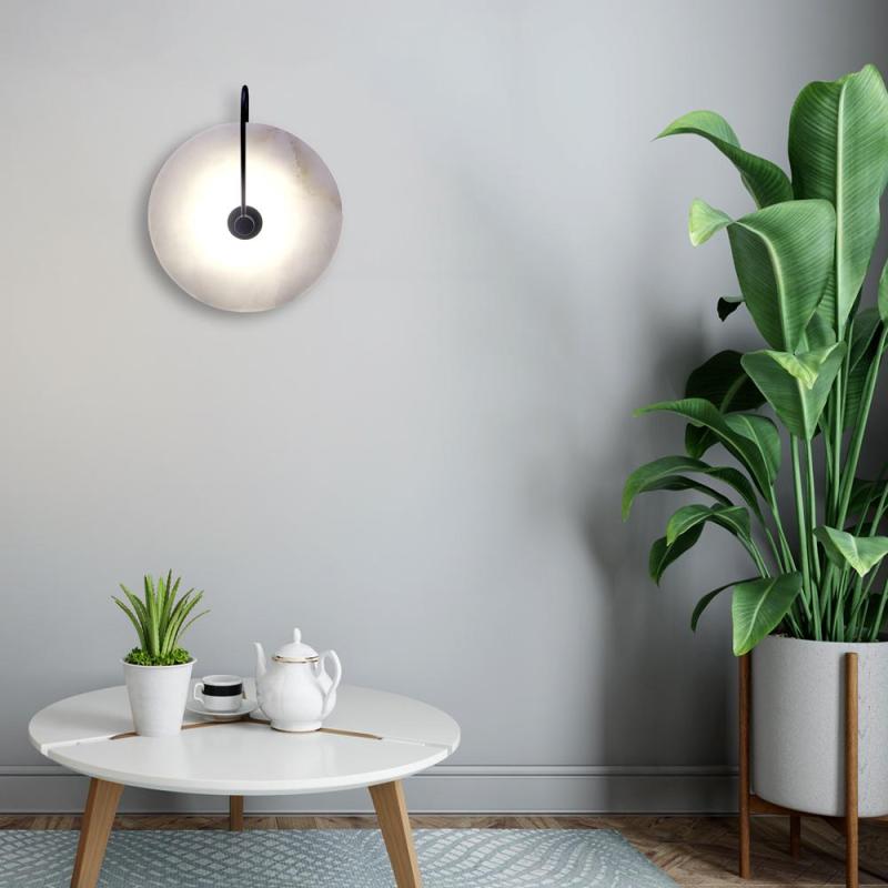 Jade Design Ronde LED Wandlamp Goud/Zwart Metaal/Kunstmatige Marmer Slaap/Woonkamer