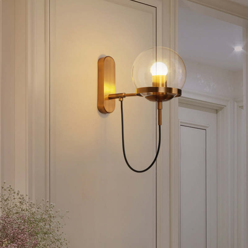 Valerio Retro Rustieke Glazen Design Wandlamp Zwart/Brons Woonk/Eetkamer