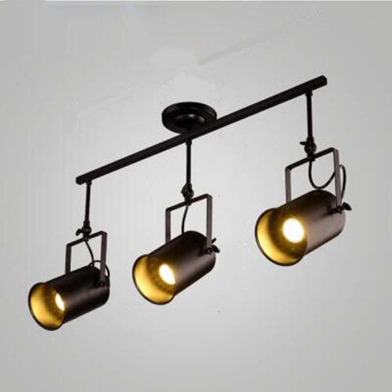 Valerio Vintage Verstelbare Semi-inbouwplafondlamp, Zwart Woonkamer