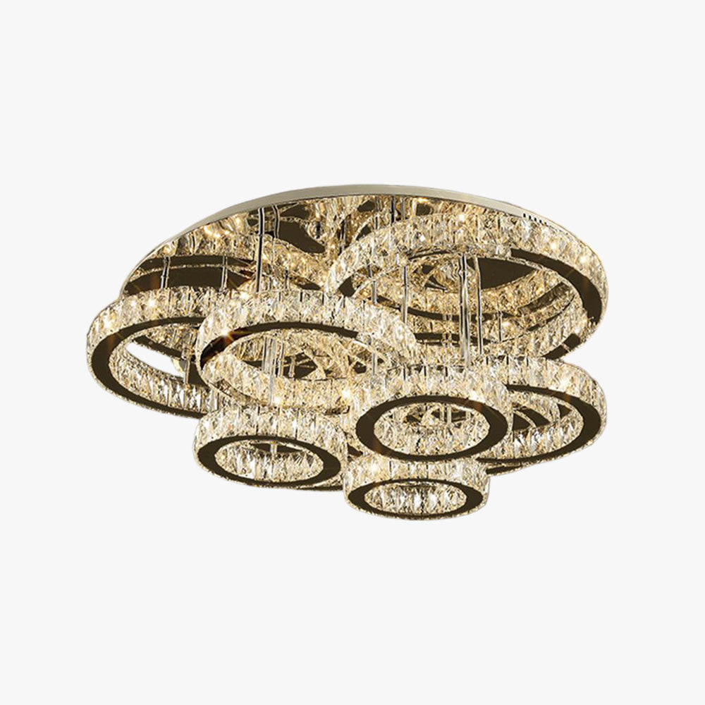 Kristy Ronde Grote LED Plafondlamp Metaal Crystal Eetkamer Woonkamer