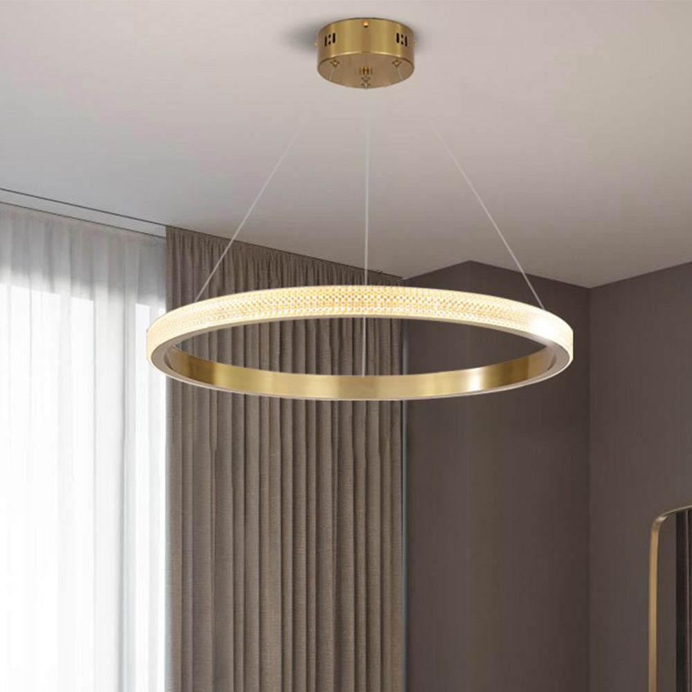 Kirsten Moderne Ronde LED Hanglamp Zwart/Goud Metaal/Arcyl Slaap/Woon/Eetkamer
