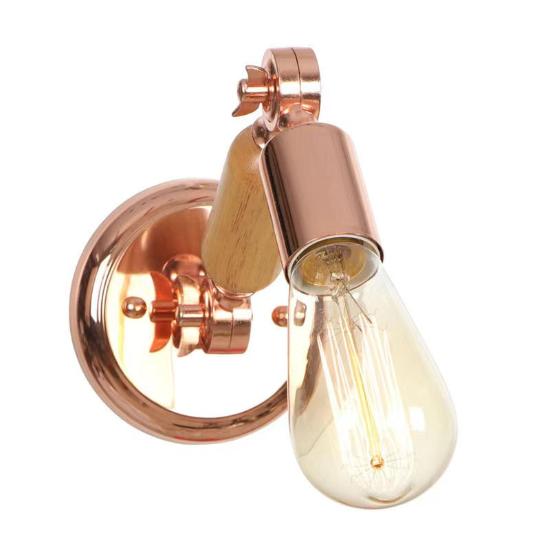 Valerio Wall Lamp Bulb Wooden Adjustable Makeup Gold, Living Room