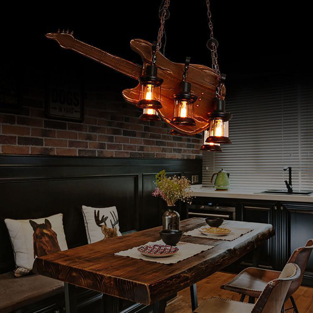 Brio Farmhouse Guitar Pendant Light, Metal/Wood, Walnut