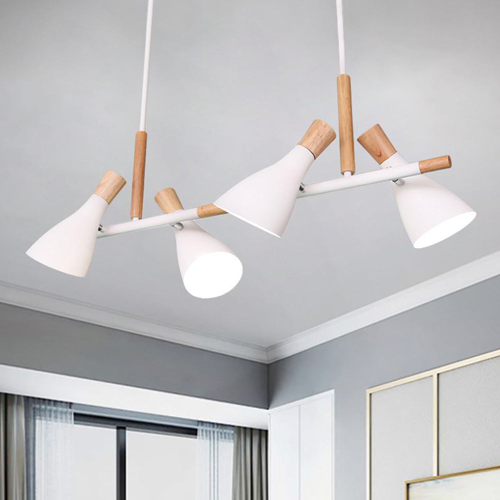 Morandi Design Houtnerf LED Hanglamp Groen/Grijs Slaapkamer