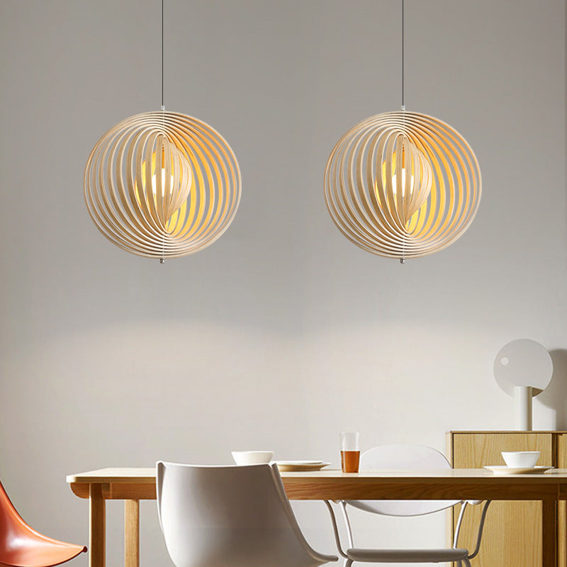 Muto Japanse LED Hanglampen Zwart/Goud Hout Slaapkamer/Bar