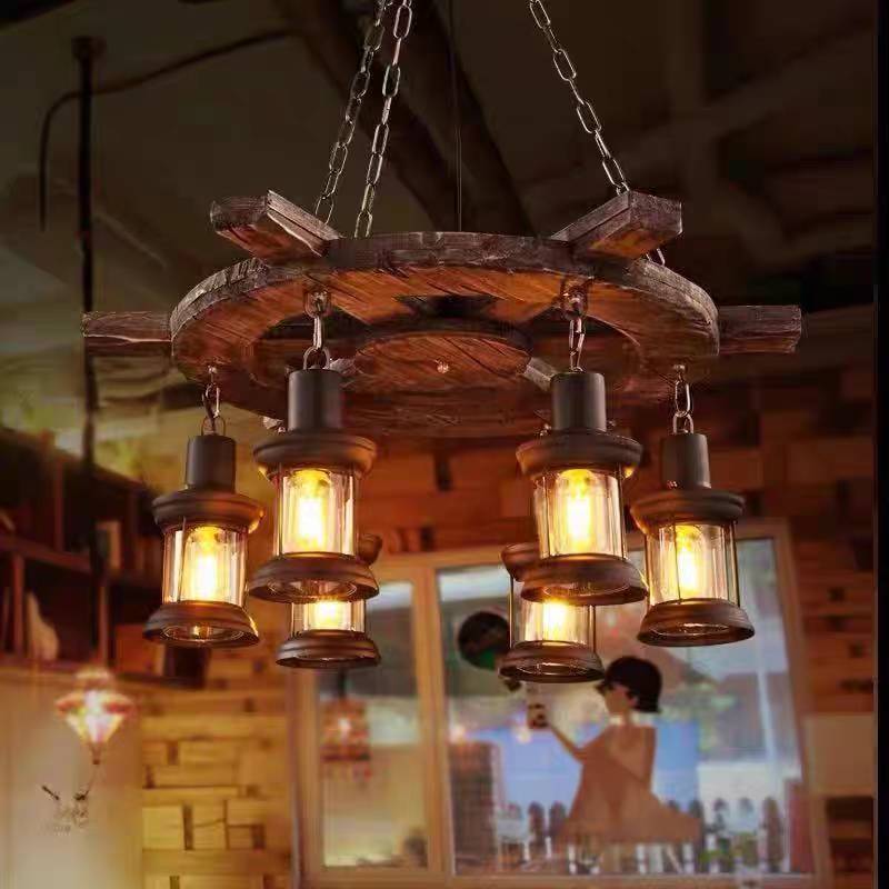 Brio Industriële Piraten LED Hanglamp Hout/Metaal Woonkamer/Bar/Restaurant