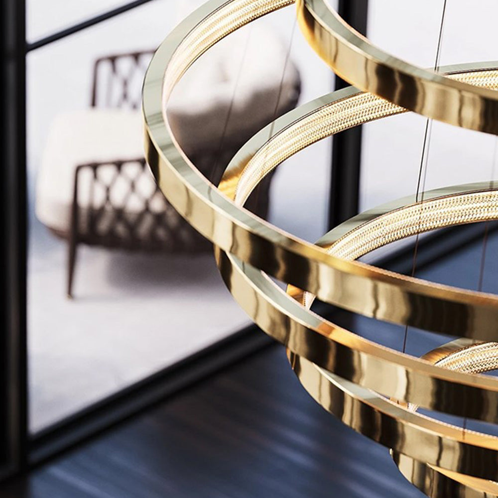 Kirsten Moderne Ronde LED Hanglamp Zwart/Goud Metaal/Arcyl Slaap/Woon/Eetkamer