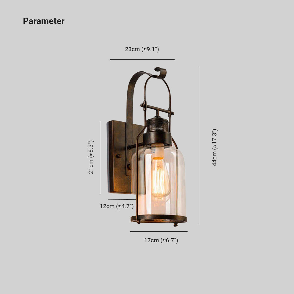 Valerio Retro LED Binnen wandlamp Glas Metaal Woonkamer Eetkamer Slaapkamer