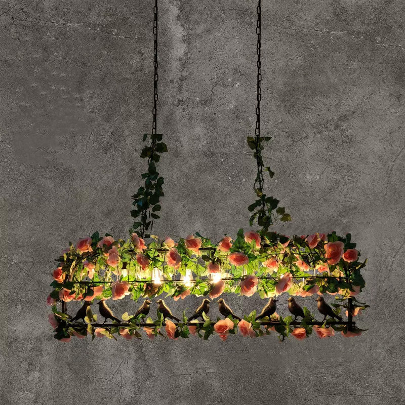 Sirena Vintage Rustic Flourishing Blossom Metal Pendant Light