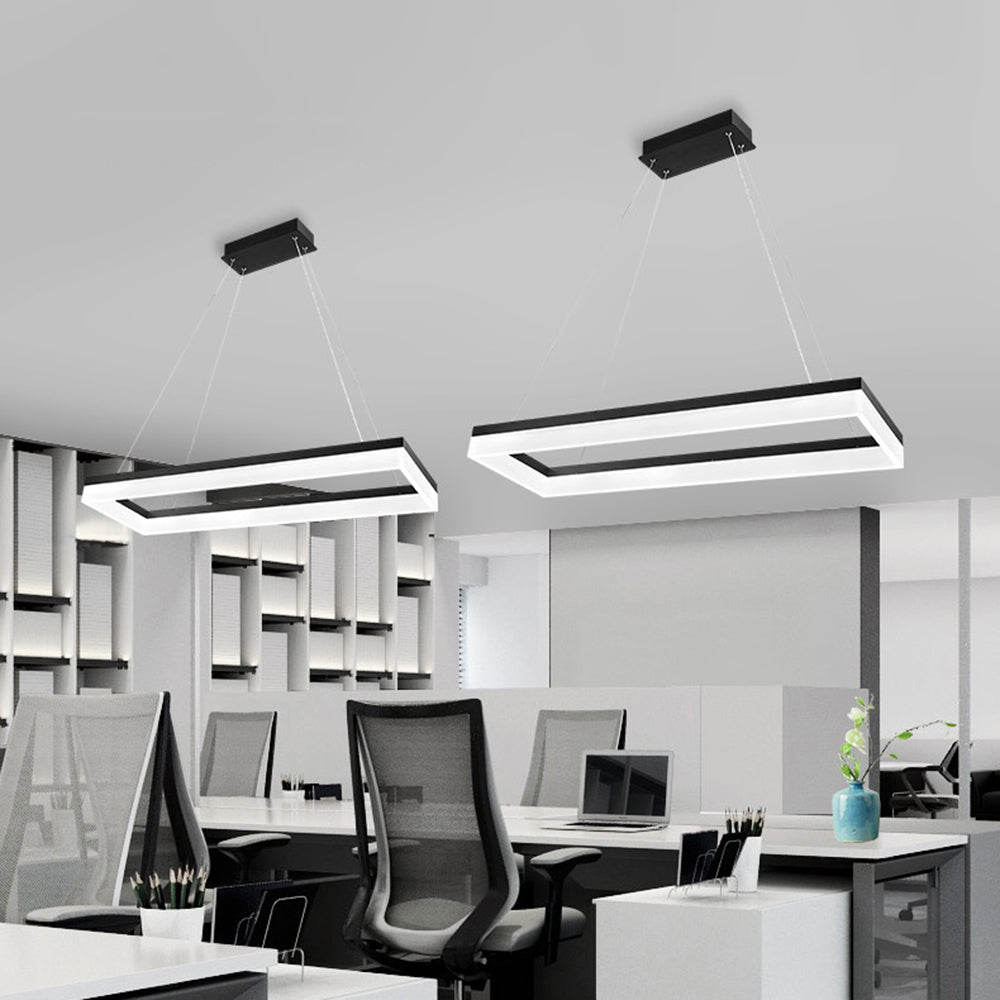 Orsini Rechthoekig Moderne LED Hanglampen Wit Zwart Metaal Slaapkamer