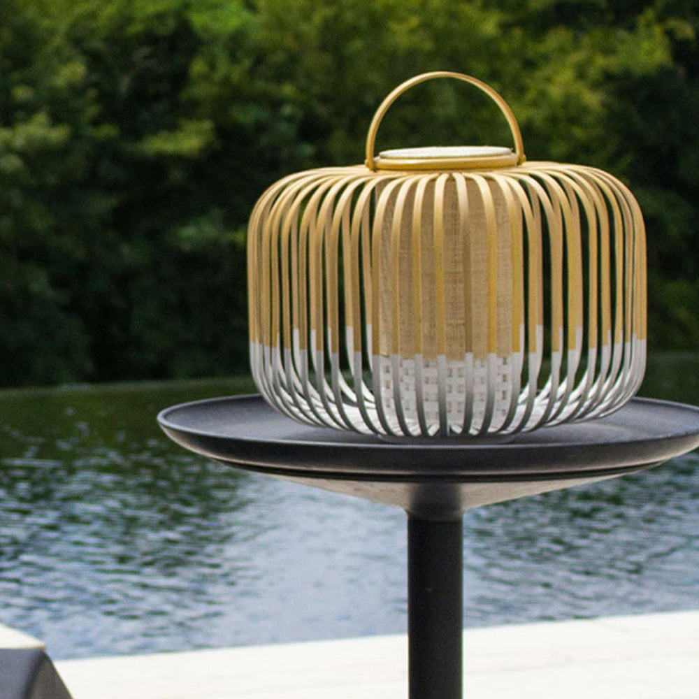 Muto Moderne Design LED Buitenlamp Zwart Bamboe/Acryl Buiten