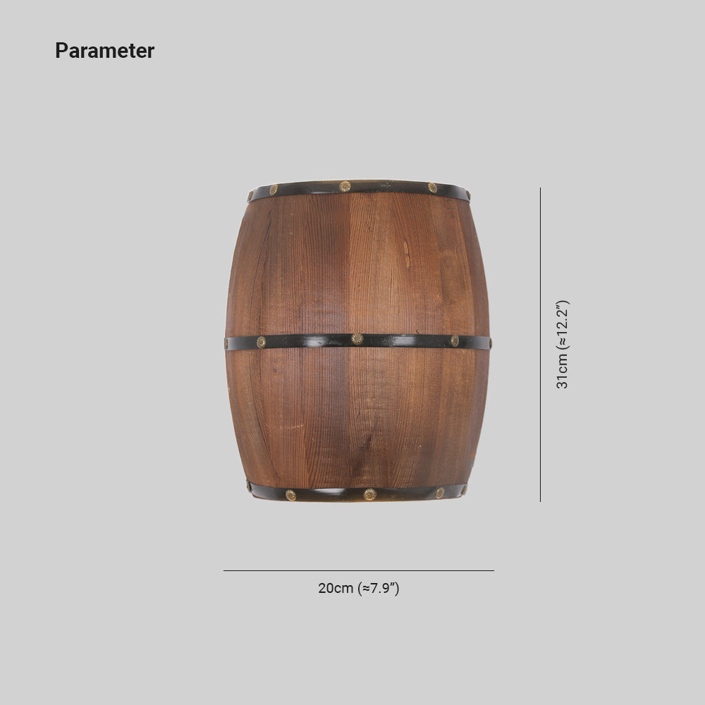 Valerio Wall Lamp Retro Creative Barrel Wooden, Dining Room