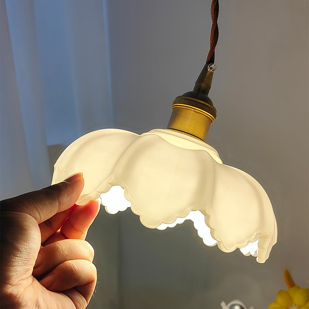 Lily Frans Bloemblaadje Hanglampen Metaal Glas Slaapkamer Woonkamer