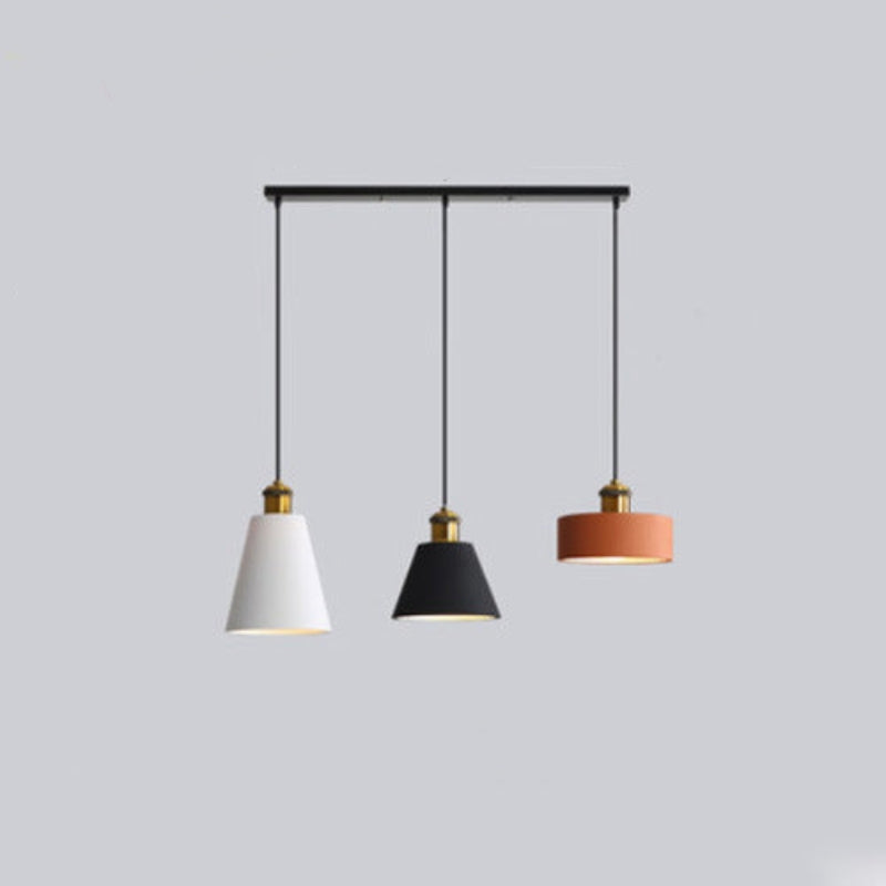 Morandi Design Vormen LED Hanglampen Wit/Oranje/Zwart Metaal/Hars Eetkamer