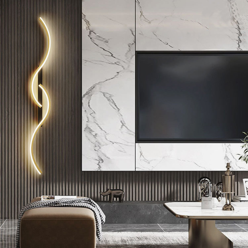 Louise Moderne Design LED Wandlamp Goud/Zwart Metaal Woonkamer