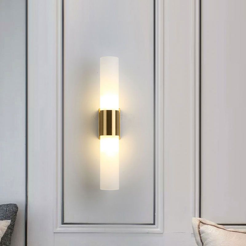 Leigh Moderne Cilinder LED Wandlamp Metaal/Glas Zwart/Goud Slaap/Woon/Badkamer