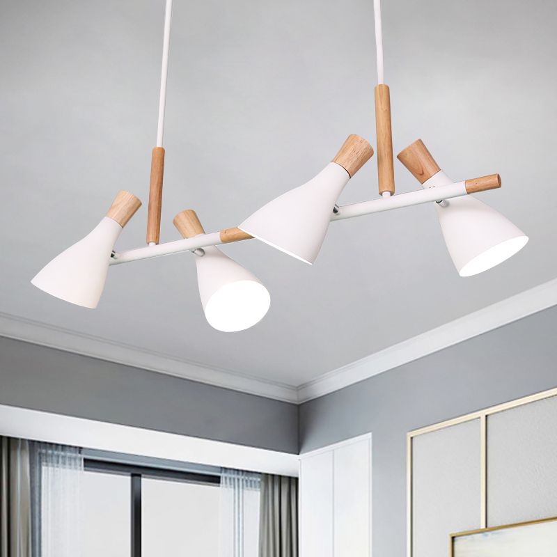 Morandi Design Houtnerf LED Hanglamp Groen/Grijs Slaapkamer