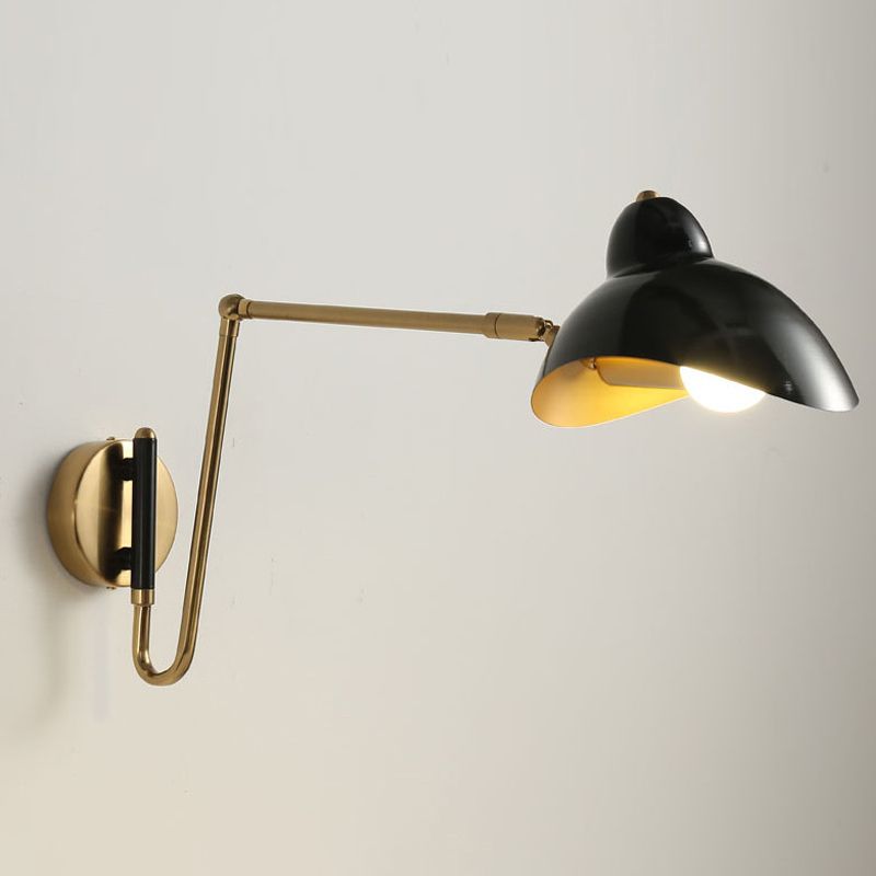 Orsini Industrieel Swing LED Wandlamp Zwart/Goud Metaal Woonkamer