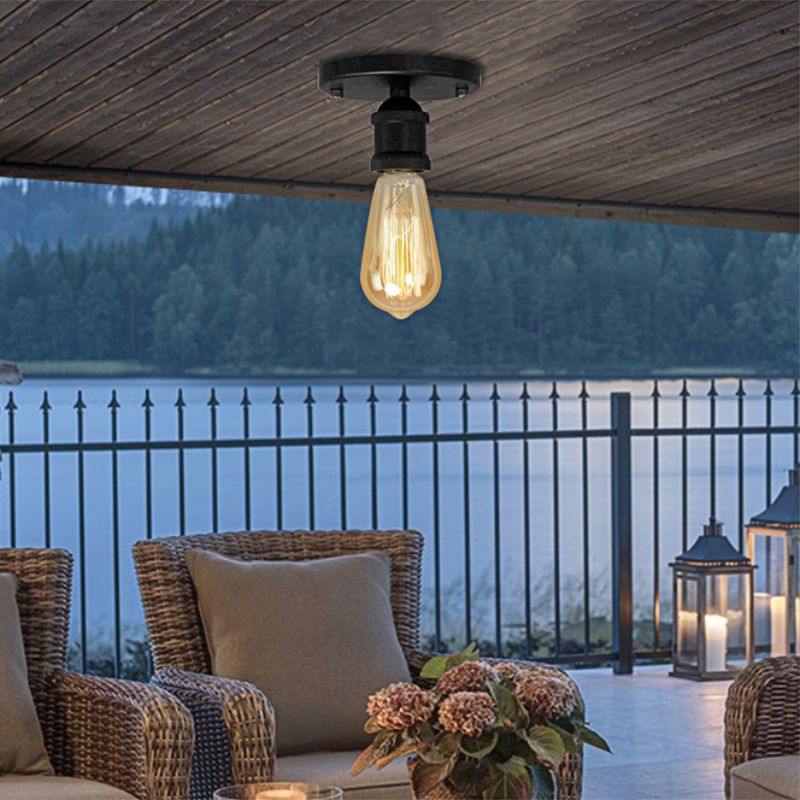 Valerio Retro Vintage Bulb Semi-Flush Mount Ceiling Light
