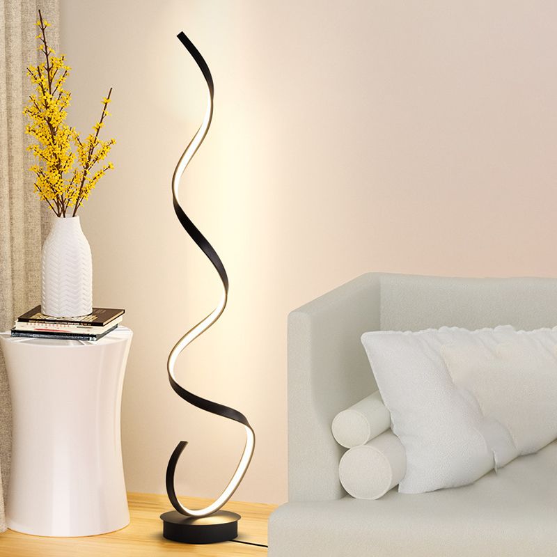 Louise Moderne Steamline Minimalistische Lineaire Vloerlamp Wit/Zwart Eetkamer/Woonkamer/Kelder/Hal