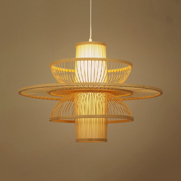 Muto Moderne Design LED Hanglamp Rattan Acryl Woonkamer Keuken