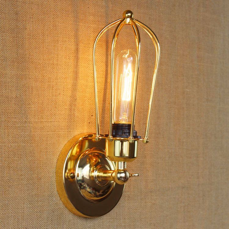 Valerio Vintage Iron Wall Lamp, Black/Rust/Bronze/Gold/Silver