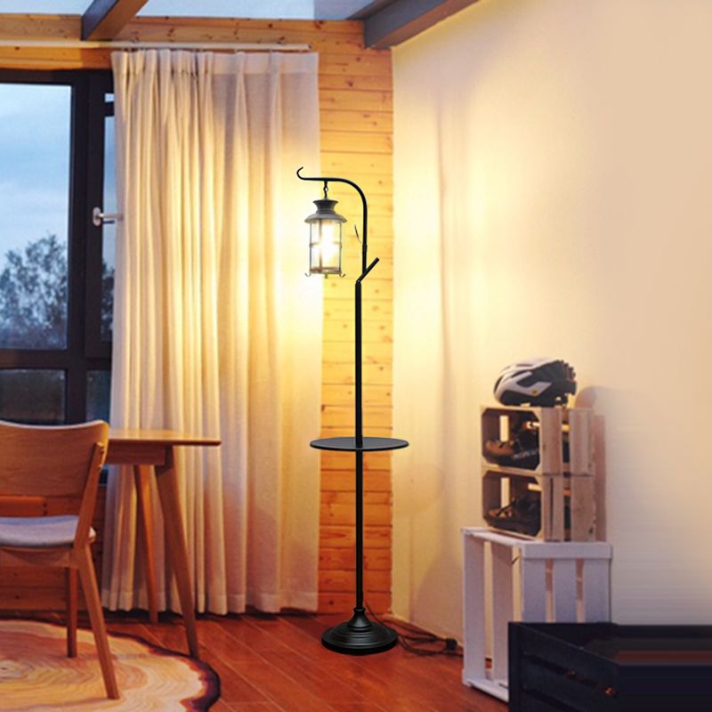 Valerio Retro LED Vloerlamp Zwart&Wit Slaap/Woonkamer Metaal&Glass