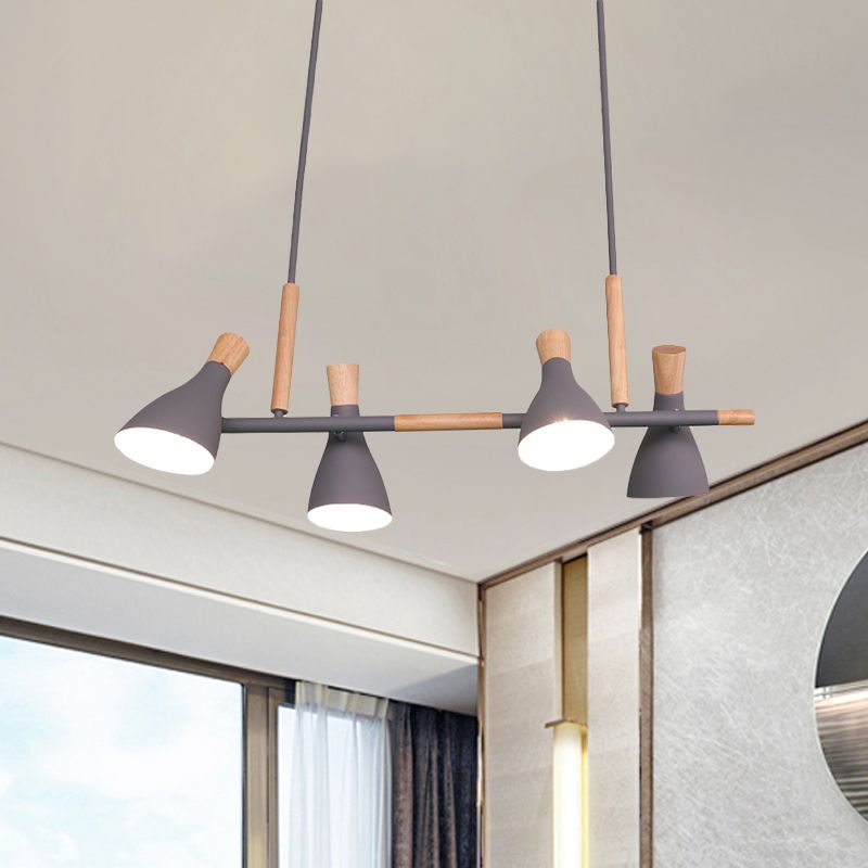 Morandi Design Houtnerf LED Hanglamp Groen/Grijs Slaapkamer