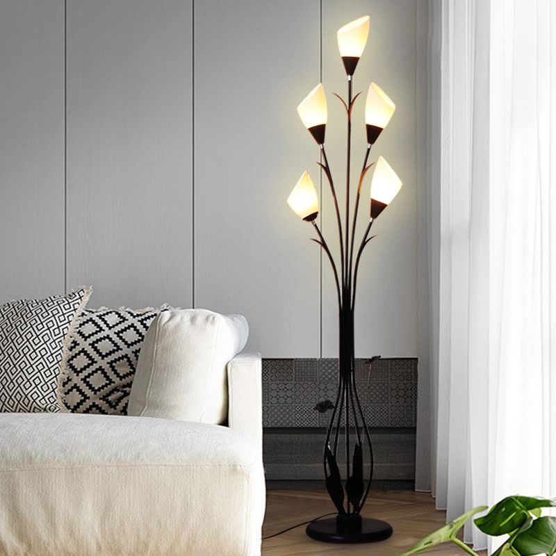 Carina Moderne Kleine LED Vloerlamp Zwart Metaal/Acryl Woonkamer