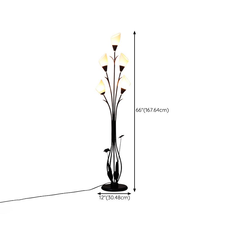 Carina Moderne Kleine LED Vloerlamp Zwart Metaal/Acryl Woonkamer