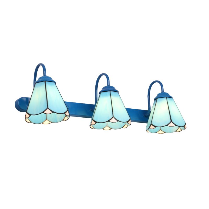 Sirena Bloemvormige Metalen Wandlampen, Zwart/Wit/Blauw