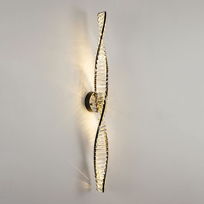 Kristy Design LED Wandlamp Metaal/Crystal Zwart/Goud Slaap/Woon/Badkamer