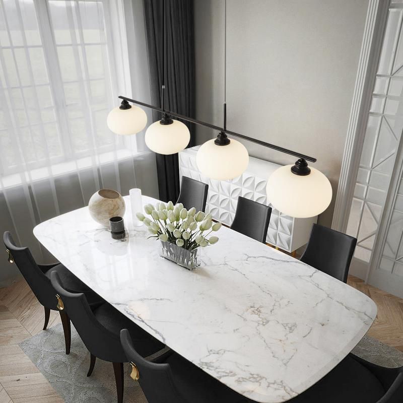 Hailie Retro Grote  Plafondlamp Zwart Wit Metaal Woonkamer Keuken
