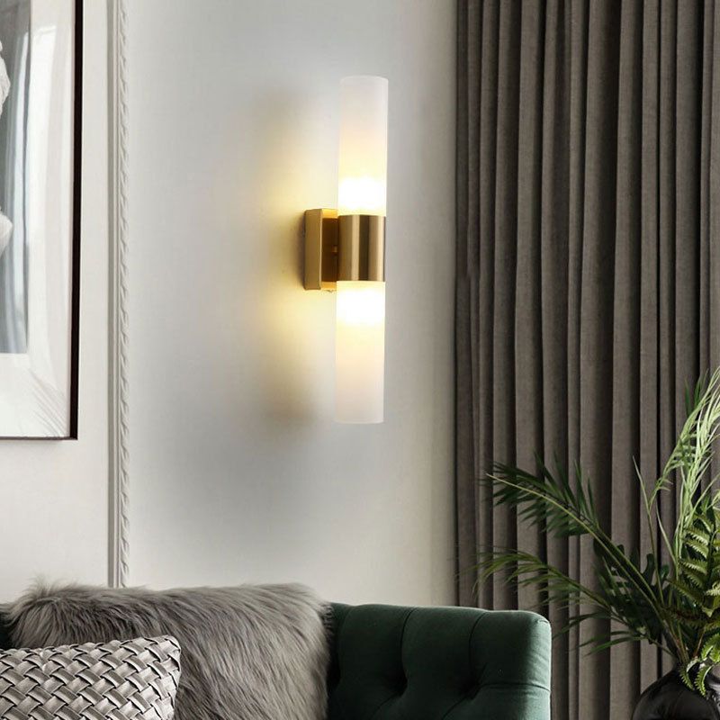 Leigh Moderne Cilinder LED Wandlamp Metaal/Glas Zwart/Goud Slaap/Woon/Badkamer